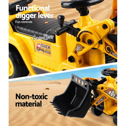 Keezi Ride On Car Toys Kids Excavator Bulldozer Sandpit Digger Car Pretend Play.