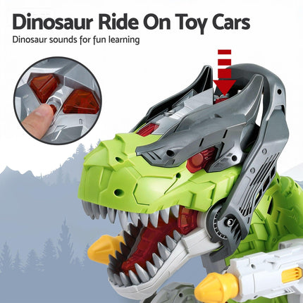Keezi Kids Dinosaur Ride On Push Car Toy with Spray Function Indoor Outdoor Toys.