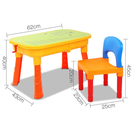 Keezi Kids Sandpit Pretend Play Set Sand Water Table Chair Outdoor Beach Toy.