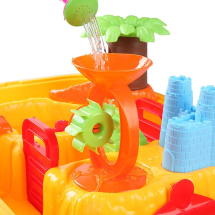 Keezi Kids Sandpit Pretend Play Set Sand Water Table Chair Outdoor Beach Toy.