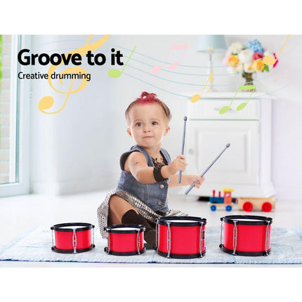 Keezi Kids 7 Drum Set Junior Drums Kit Musical Play Toys Childrens Mini Big Band.