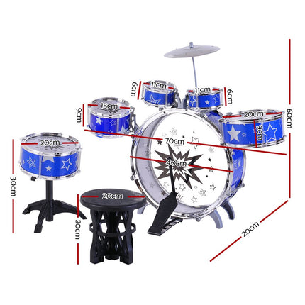 Keezi 11 Piece Kids Drum Set.