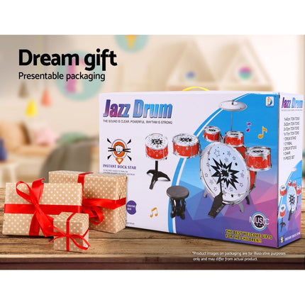 Keezi 11 Piece Kids Drum Set.