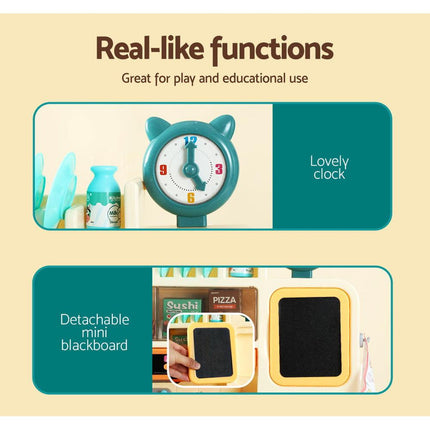 Keezi Kids Kitchen Pretend Play Set Cooking Sound Steam Light Function.