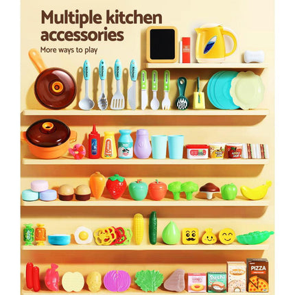 Keezi Kids Kitchen Pretend Play Set Cooking Sound Steam Light Function.