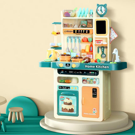 Keezi Kids Kitchen Pretend Play Set Cooking Sound Steam Light Function.