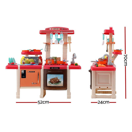 Keezi Kids Kitchen Pretend Play Set Cooking Sound Steam Light Function.