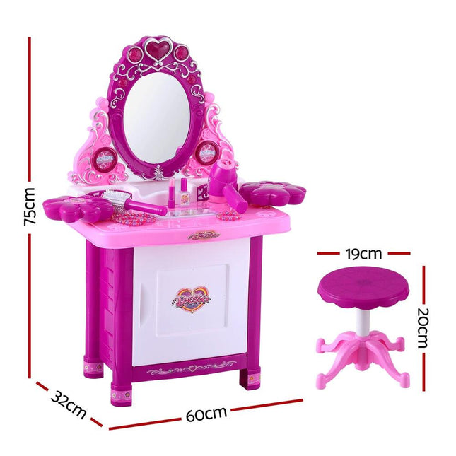 Keezi Kids Pretend Makeup Play Set Dressing Table Chair Girls Toys Children.