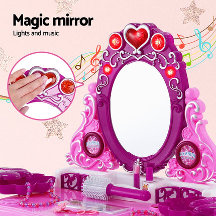 Keezi Kids Pretend Makeup Play Set Dressing Table Chair Girls Toys Children.