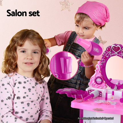 Keezi Kids Pretend Makeup Play Set Dressing Table Chair Girls Toys Children.
