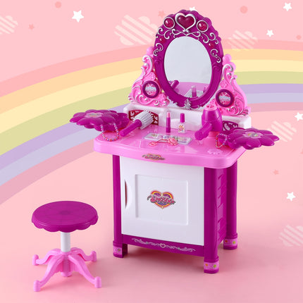 Keezi Kids Pretend Makeup Play Set Dressing Table Chair Girls Toys Children.