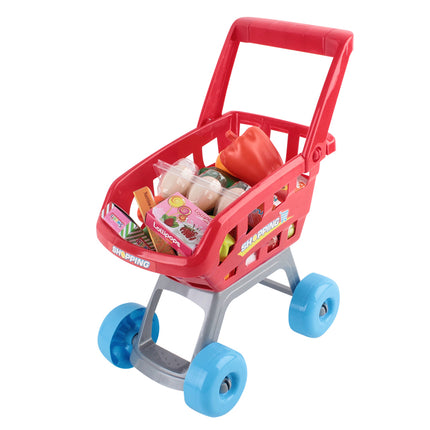 Keezi Kids Pretend Role Play Supermarket 24 Piece Playset Cash Register Trolley.
