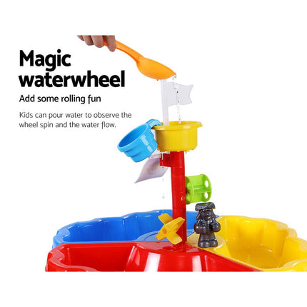 Keezi Kids Sandpit Pretend Play Set Outdoor Sand Water Table Beach Toy.