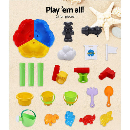 Keezi Kids Sandpit Pretend Play Set Outdoor Sand Water Table Beach Toy.