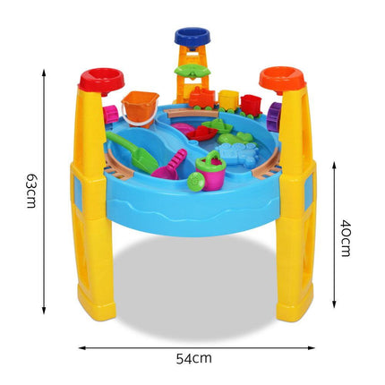 Keezi Kids Sandpit Pretend Play Set Water Sand Table Children Outdoor Toy Umbrella.