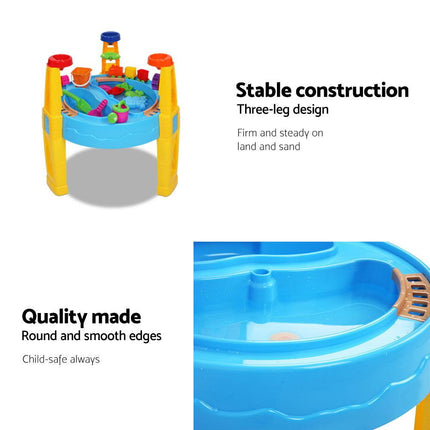 Keezi Kids Sandpit Pretend Play Set Water Sand Table Children Outdoor Toy Umbrella.