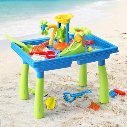 Keezi Kids Sand and Water Table Windmill Shovel Outdoor Sandpit Toys Beach Play.