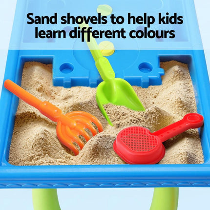 Keezi Kids Sand and Water Table Windmill Shovel Outdoor Sandpit Toys Beach Play.