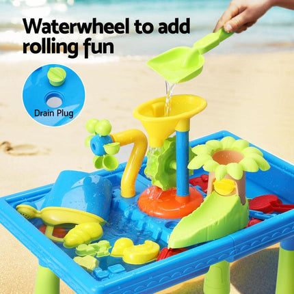 Keezi Kids Sand and Water Table Windmill Shovel Outdoor Sandpit Toys Beach Play.