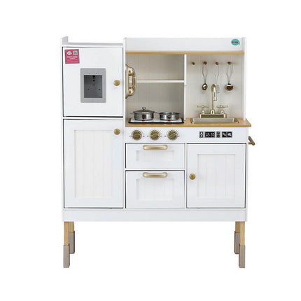 Keezi Kids Kitchen Play Set Wooden Pretend Toys Cooking Children Storage Golden.