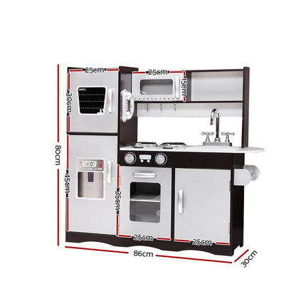 Keezi Kids Kitchen Play Set Wooden Pretend Toys Cooking Children Stove Fridge.