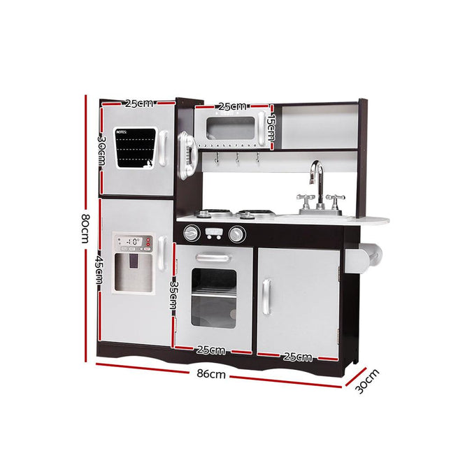Keezi Kids Kitchen Play Set Wooden Pretend Toys Cooking Children Stove Fridge.