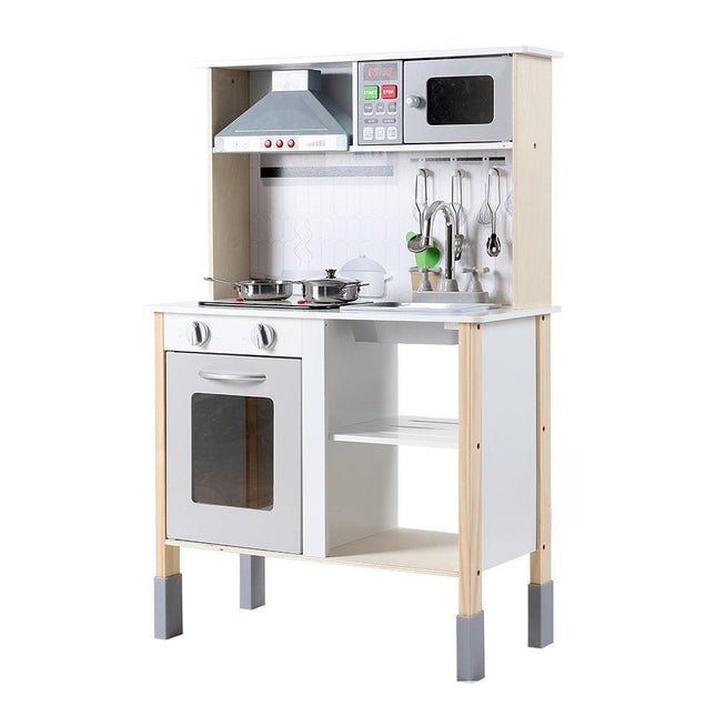 Keezi Kids Kitchen Play Set Wooden Pretend Toys Cooking Children Cookware Sink.