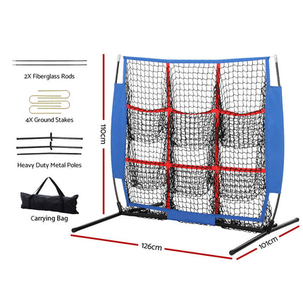 Everfit Soccer Net Baseball Pitching Football Goal Training Aid 9 Target Zone.