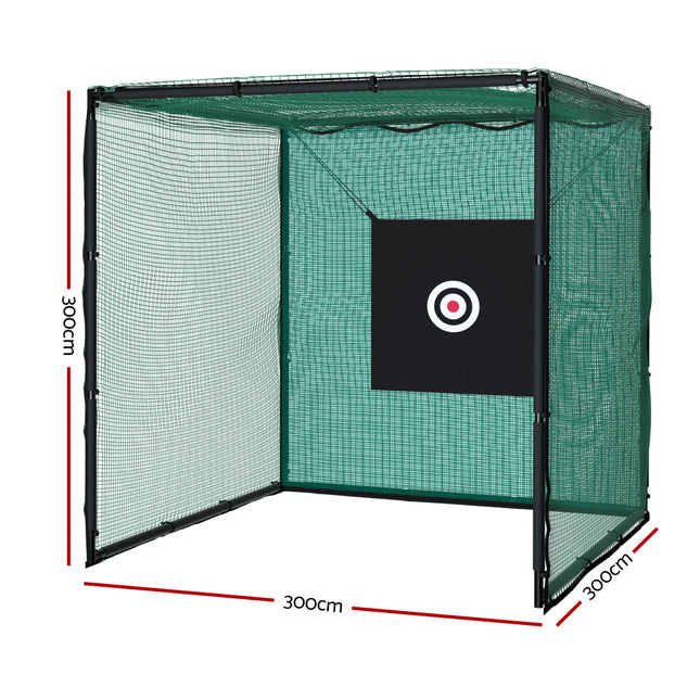 Everfit 3m Golf Practice Net Hitting Cage with Steel Frame Baseball Training.
