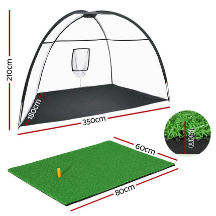 Everfit 3.5m Golf Practice Net with Driving Mat Training Aid Target Hitting.