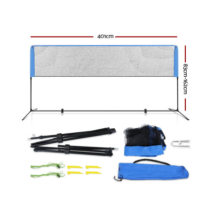 Everfit 4m Badminton Tennis Net Portable Volleyball Kit Adjustable Height.