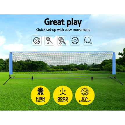 Everfit 4m Badminton Tennis Net Portable Volleyball Kit Adjustable Height.