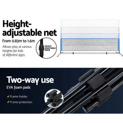 Everfit 4m Badminton Tennis Net Portable Volleyball Kit Adjustable Height.