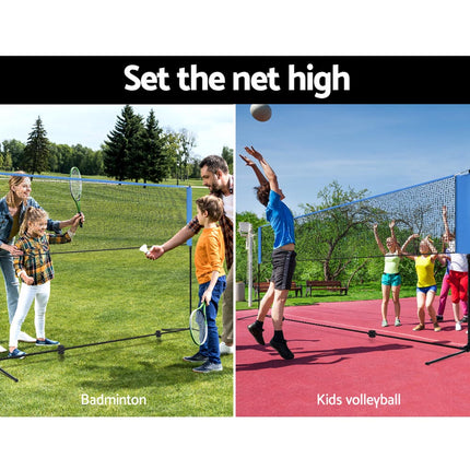 Everfit 4m Badminton Tennis Net Portable Volleyball Kit Adjustable Height.