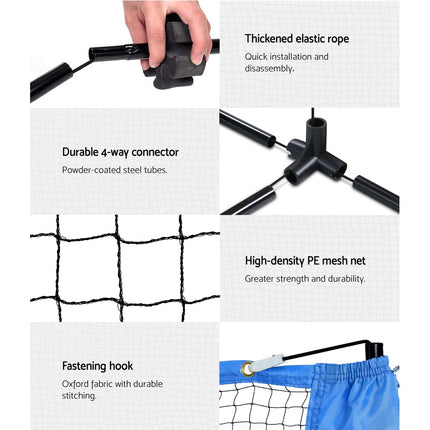 Everfit 4m Badminton Tennis Net Portable Volleyball Kit Adjustable Height.