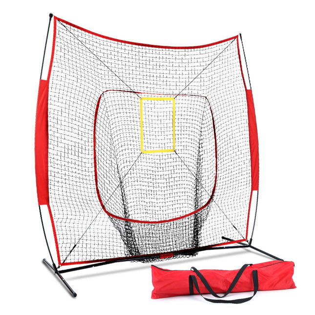 Everfit 7ft Baseball Net Pitching Kit with Stand Softball Training Aid Sports.
