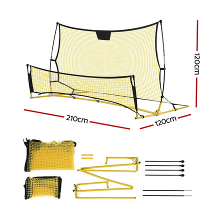 Everfit 2.1m Football Soccer Net Portable Goal Net Rebounder Sports Training Yellow.