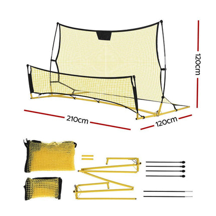 Everfit 2.1m Football Soccer Net Portable Goal Net Rebounder Sports Training Yellow.
