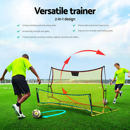 Everfit 2.1m Football Soccer Net Portable Goal Net Rebounder Sports Training Yellow.