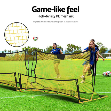 Everfit 2.1m Football Soccer Net Portable Goal Net Rebounder Sports Training Yellow.