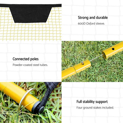 Everfit 2.1m Football Soccer Net Portable Goal Net Rebounder Sports Training Yellow.