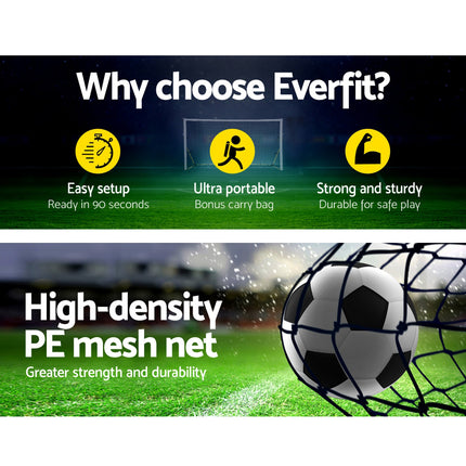 Everfit 2.4m Football Soccer Net Portable Goal Net Rebounder Sports Training.