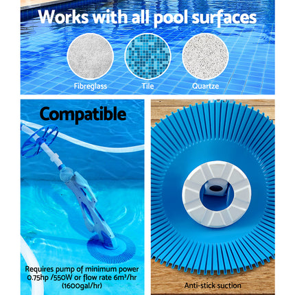 Aqua Buddy Swimming Pool Cleaner Automatic Vacuum Suction 10M Hose.