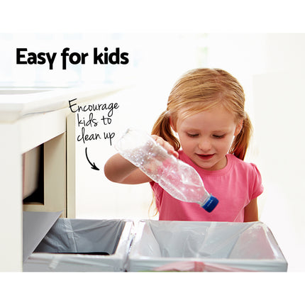 Cefito Pull Out Bin Kitchen Double Basket 2X15L Grey.