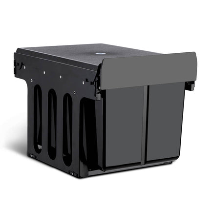 Cefito Pull Out Bin Kitchen Double Basket 2X15L Black.
