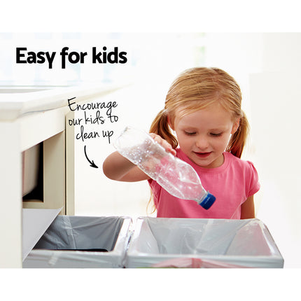 Cefito Pull Out Bin Kitchen Double Basket 2X15L White.