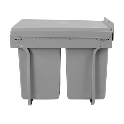 Cefito Pull Out Bin Kitchen Double Basket 2X20L Grey.