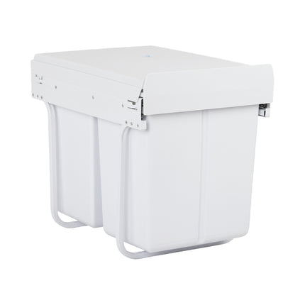 Cefito Pull Out Bin Kitchen Double Basket 2X20L White.