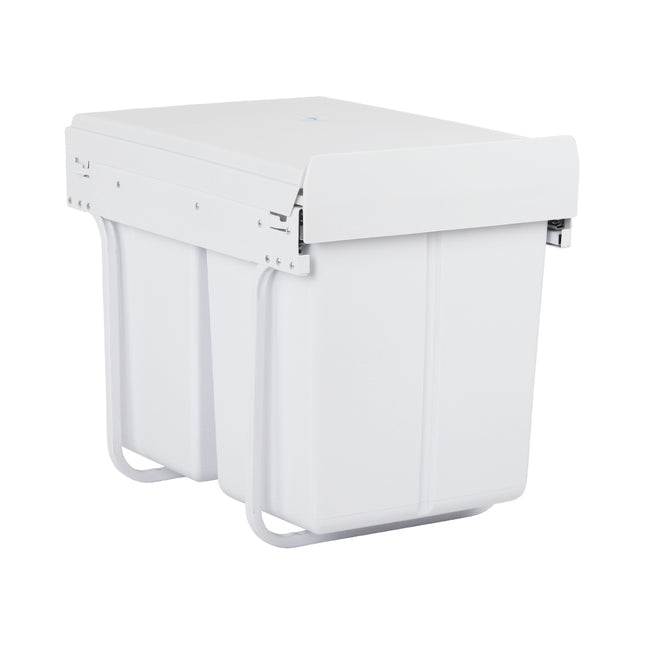 Cefito Pull Out Bin Kitchen Double Basket 2X20L White.