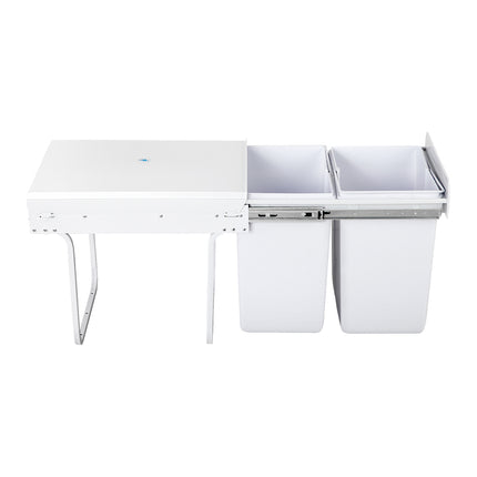 Cefito Pull Out Bin Kitchen Double Basket 2X20L White.
